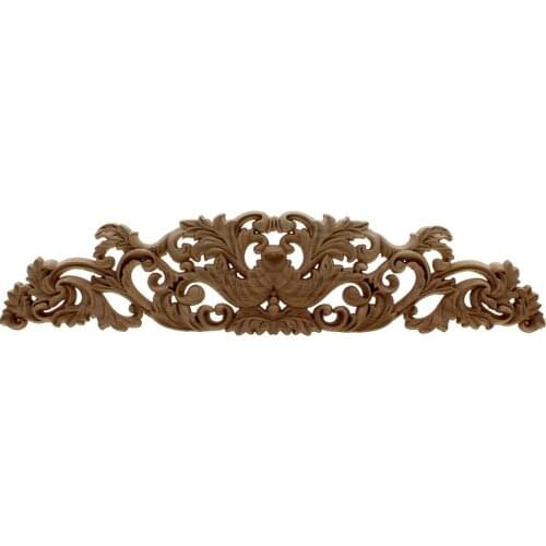 VZLX Classic Wood Applique Wooden Carved Onlay Woodcarving Decal For Home Decoration Accessories Furniture Door Decor Sculptures