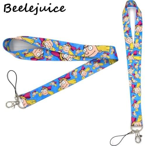 Funny Girl Cartoon Characters Keychain Lanyards Id Badge Holder ID Card Pass Gym Mobile Phone Badge Key Strap Webbings Ribbons