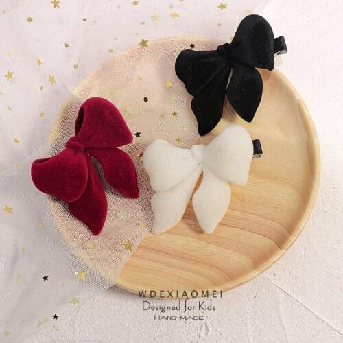 New Women Girls Bow Hair Clip Barrettes 3D Printing Flocking Like Wind Blowing Bowknot Hairgrips Fashion Hair Pins Accessories