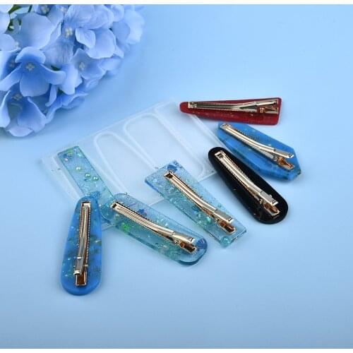 Hair Clip Silicone Mold DIY Crystal UV Epoxy Resin Mould Jewelry Making Tools Accessories Handmade Personality Decoration
