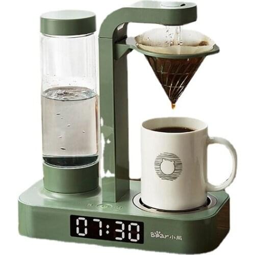 Zq American Clock Coffee Machine Household Automatic Small Drip Coffee Maker Boiling and Brewing Teapot Dual-Use