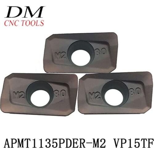 10pcs APMT1135PDER-M2 VP15TF Carbide Inserts Round Milling Face Milling Cutter BAP300 SRM2 Universal Milling Inserts