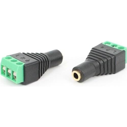 10pcs/lot 3.5mm Stereo Audio Video Female to 3 Screw Terminal Female Headphone Balum Converter Adapter