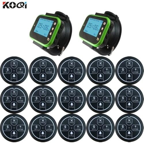2 watchs 15 bells Strong Signal Restaurant Wireless Long Range Pager System