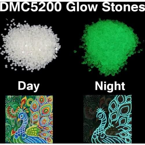 2021 New Glow In Dark Resin Stone DMC 5200 Square Round Drills For 5D DIY Diamond Painting Embroidery Rhinestone Mosaic Gift