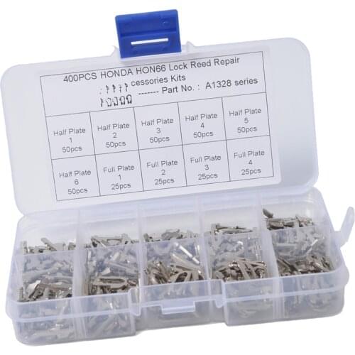 400Pieces Car Lock Reed Key Cylinder Gasket Plate With Case for Honda