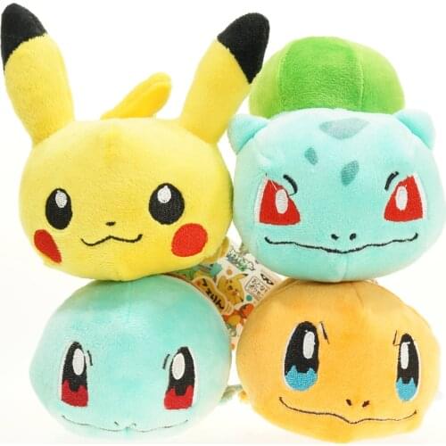 Pocket Cute Chubby Pikachu & Bulbasaur & Squirtle & Charmander Big Head Cute Lying Plush Toys