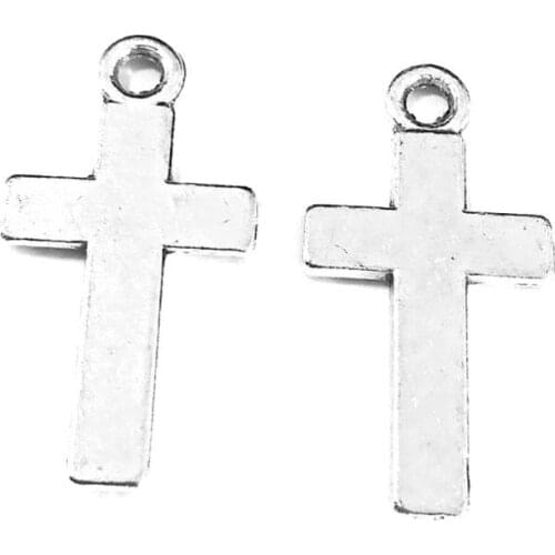 50pcs Cross charms pendant 24x13mm antique silver ornament accessories jewelry making DIY base material