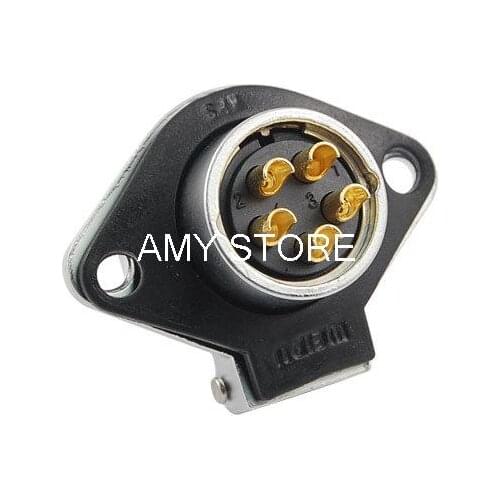 AC 500V 30A 20mm Base 5 Pins to Socket Alumnium Aviation Connector Plug