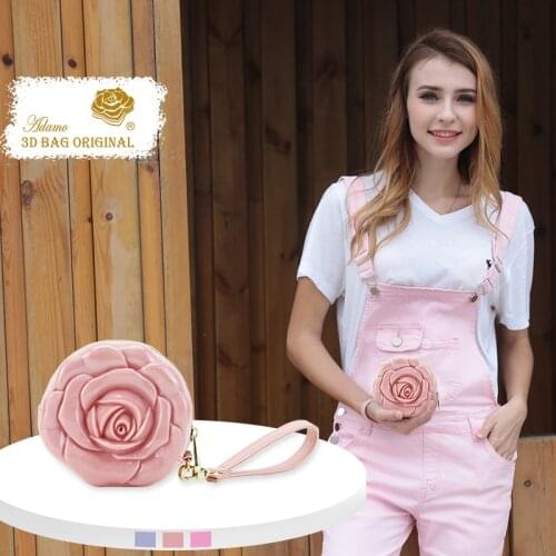 Adamo 3D Bag Original Rose of Anatolia Clutch with Strap Top Quality Wallet woman Money Clip Mini Wallets Purse