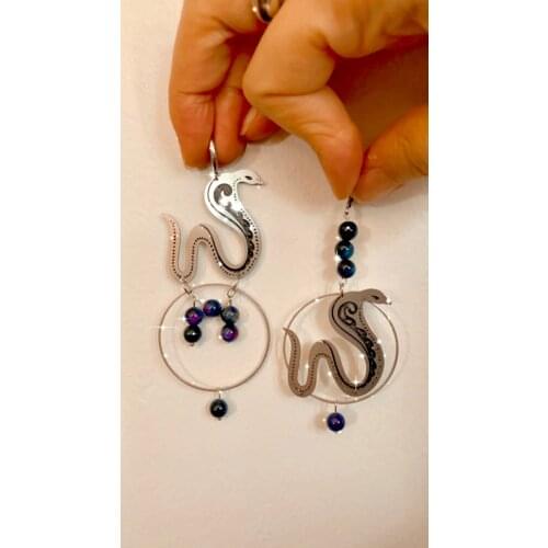The Asymmetrical Cobra Earrings,Goth Earrings,Gothic Gifts for Her