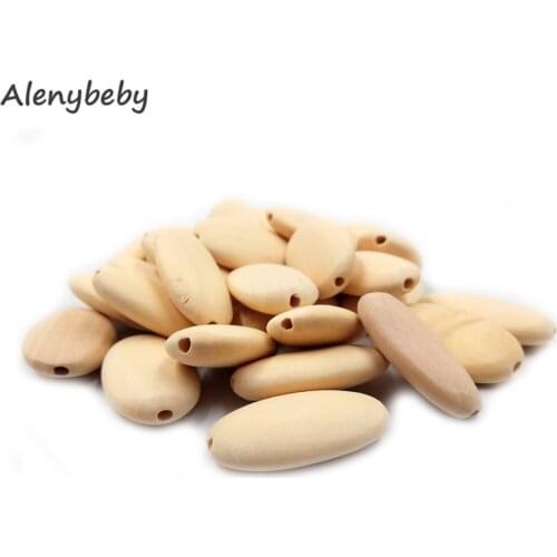 3.5cm2.0cm(1.4''0.8'')Natural Wooden Oval Flat Chips Unfinished Wood Beads Fashion Jewelry Chips DIY Baby Wood Teether