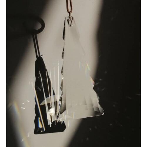 Camal 1pcs 120mm/4.72inch Xmas Tree Drop Crystal Pendant Prism Lamp Lighting Part Hanging Chandelier Suncatcher Wedding Party