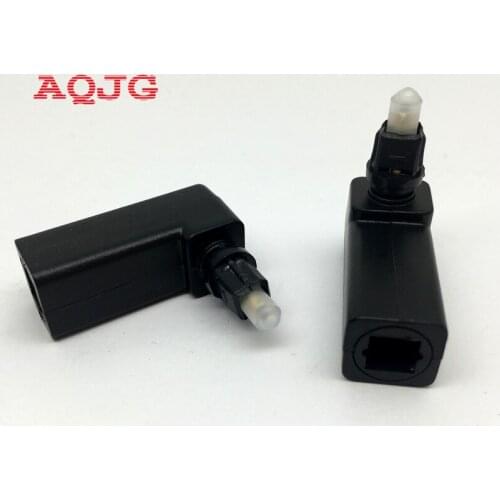 Toslink 90 Degree Digital Optical Audio Cable Adapter Male to Female Right Angle 360 Rotates PC TV DVD Stereo Optical Cable AQJG