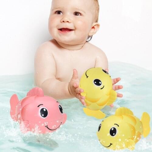 Children Summer Beach Bath Water Carps Toys Cartoon Wind Up Swimming Wagging Tail Bathroon Bathtub Toys for Baby