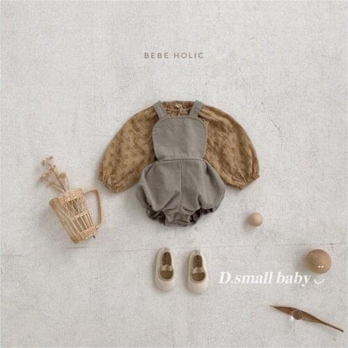 2021 New Spring Kids Girls 2-pcs Sets Floral Long Shirts + Sling Bodysuit Children Overalls Casual Clothes E4337