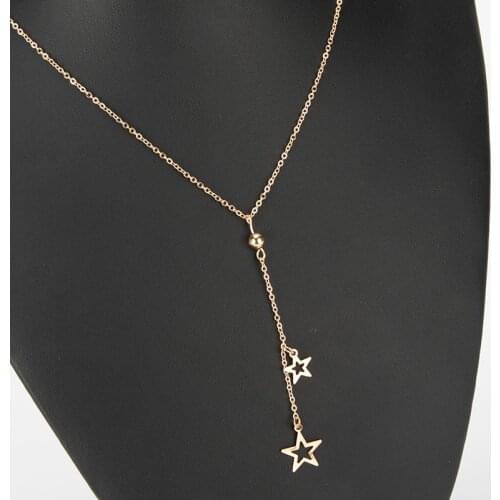 European And American Fashion Popular Simple Five-pointed Star Pendant Necklace New Star Super Fairy Necklace Gift Wholesale