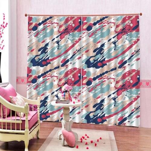 European Colorful oil painting pattern scenery curtain Large Window For Living room bedroom Blackout Drapes Indoor Sets