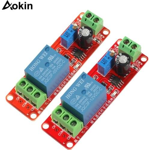5pcs DC 5V 12V Timer Delay Relay NE555 Car Oscillator Delay Adjustable Timer Relay Switch Module 0-10 Second