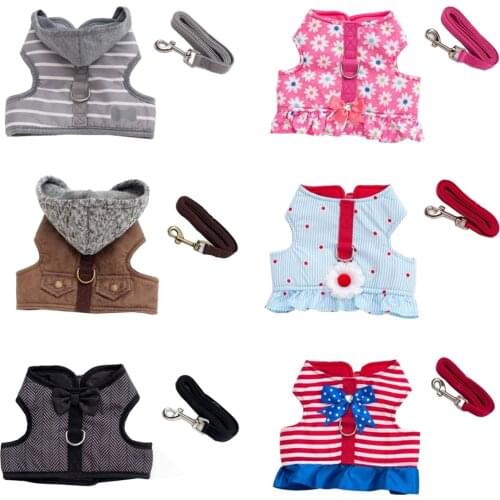 Quality Dog Cat Harness Outdoor Walking Pet Vest Harnesses For Teddy Poddle Small Puppy Dring Dogs Leash XS S M