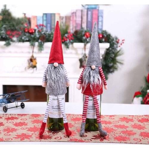 Cute Wine Bottle Covers Christmas Wine Bottle Cover Holders Christmas Hat Bottle Cap For Xmas Decor New