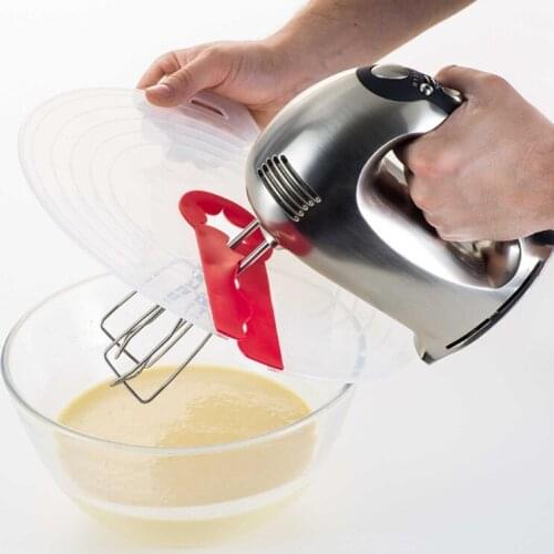 R2JC Eggs Mixer Cover Cream Bowl Whisks Screen Baking Beat Eggs Splashing Guard PP Silicone Lid Safety Supplies for Kitchen