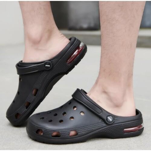 Summer Mule Clogs Men 2021 New Air Cushion Thick Bottom Breathable Garden Clogs Sandals Clog Slippers Male