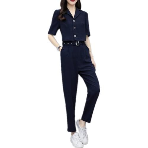 Top selling product in 2020 Women Rompers summer Lady clothes set Two piece set elegant womens Leisure Sporting suit female 688