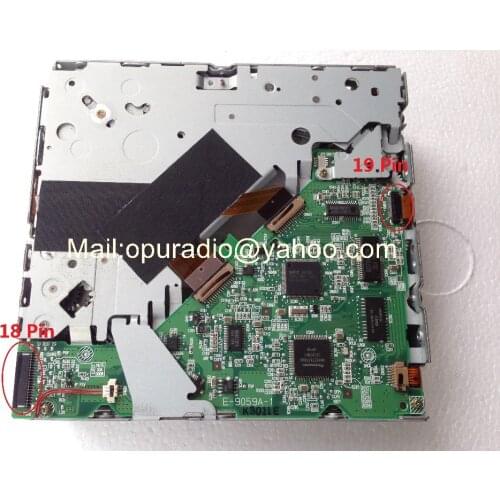 Matsushita 6 disc CD changer mechanism deck loader with brass on top 19Pin connector G&M For&d truck car radio PCB E-9059A-1 18P