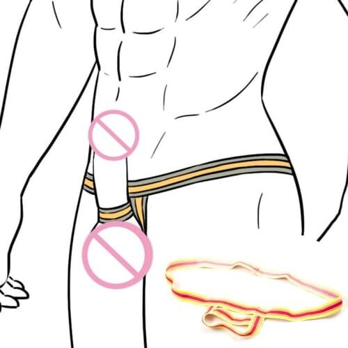 Male Underwear Erotic Hollow Gay Panties Fetish Men Elastic Band Crotchless Penis Chastity Harness Cage Gay Panties for BDSM Sex