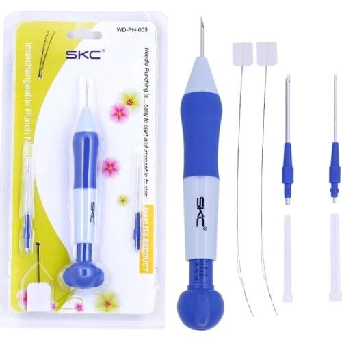 LMDZ Embroidery Magic Pen Set Craft Patterns 3 Interchangeable Punch Needle Knitting DIY Cross Stitching Sewing Accessories