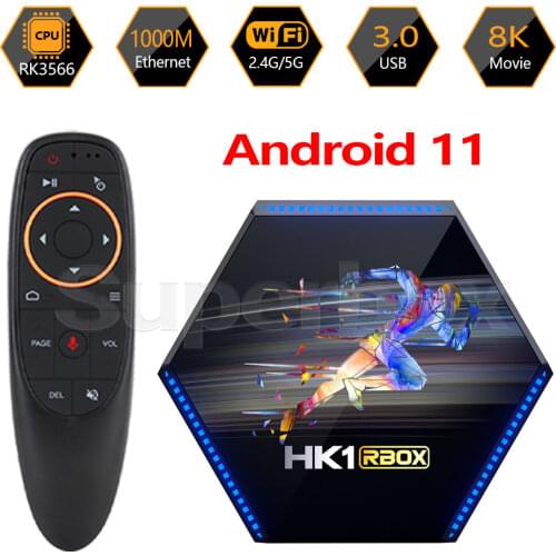 2021 New HK1 RBOX R2 RK3566 Media Player RK3566 Android 11 2.G/5.8G Dual Wifi LAN 1000M BT4.0 4K HD Set Top Box TV Box 8GB/4GB