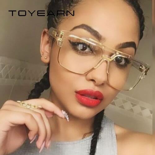 Luxury Brand Designer Vintage Mens Square Sunglasses Men Women Retro Driving Clear Eyewear Oversized Sun Glasses For Male