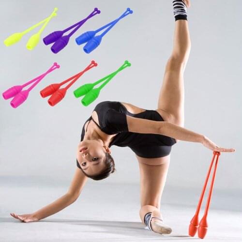 One Pair Childrens&Adult Rhythmic Gymnastics Stick Equipment Dancing Sports Plastic Material Competition Gymnastics Equipment