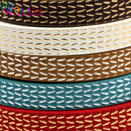 OlingArt The newest 10MM 1Yard/lot PU Gold /Silver wire Flat Leather Cords /accessories/DIY Bracelet necklace Jewelry making