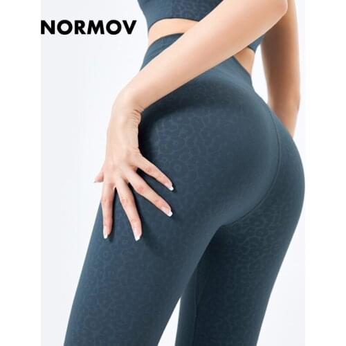 NORMOV Sexy Leopard Leggings Woman High Waist Booty Lifting Leggings Elastic Push Up Workout Slim Sports Seamless Fitness Pants