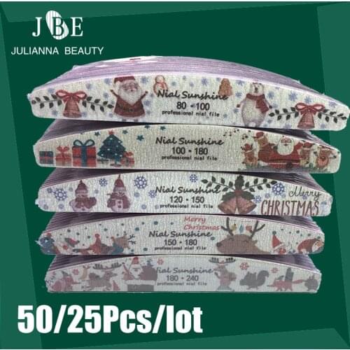 25/50Pcs Colorful Sandpaper Nail File 100/120/180/240 Professional Boat Sanding Gel Polisher Buffer Manicure Tools