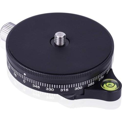 Camera Pan Base With Arca Swiss Style Plate, 0.95Cm Screw Aluminum Panoramic Ball Tripod Head With Bubble Level, Load Capacity 2