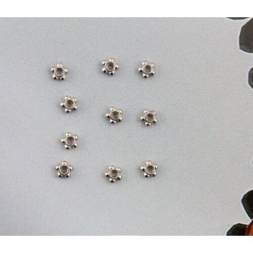300pcs round antique silver plating bead pendant zinc alloy charm, drops for diy 5mm spacer beads floral shaped