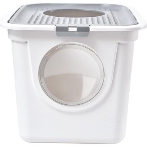 Fully Enclosed Deodorant Cat Litter Box Cat Toilet Upgrade Large Space Removable Top-mounted Cat Litter Box with Litter Spoon