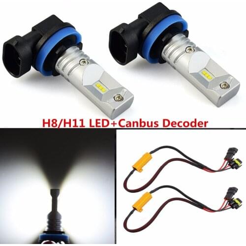 2x H11 H18 FOG LIGHT LED CSP Chip XENONWHITE CANBUS For AUDI A3 A5 06-12 fog Lamp DRL+Error Free Load Resistors Decoders
