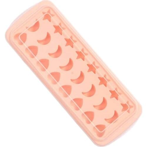 1 Pcs Silicone Ice Square Tray,24-Cavity Heart Moon Star Shaped Chocolate Soap Moulds,Baking Molds,Ice Making Mold