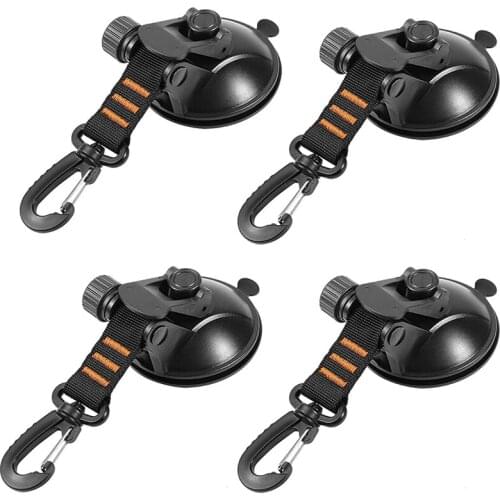 Heavy-Duty Suction Cup Anchor with Securing Hook Tie Down, Camping Tarp Accessory for Car Side Awning Boat Camping Tarp