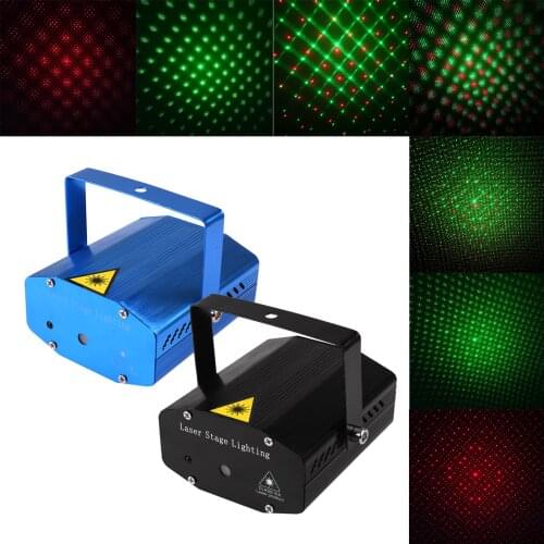 LED Laser Projector Disco Light Mini Auto Flash RG Sound Activated Laser Lamp Remote DJ Disco Party Soundlights Xmas Stage Light