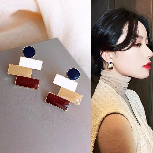 Contracted temperament new earrings three color female earrings earrings restoring ancient ways