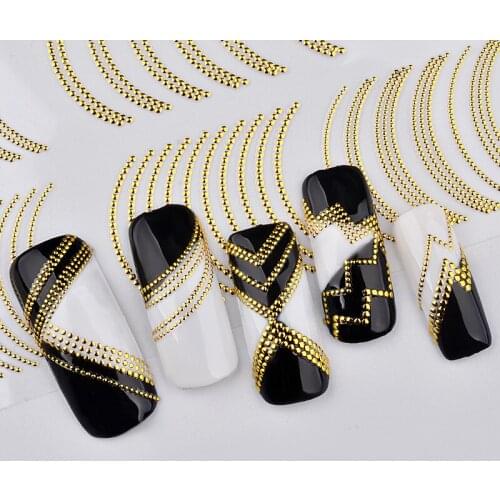 1pc/set New Arrivals 3D Nail Decal and Stickers Art Manicure Gold Metal Gummed Beauty DIY Three-dimension Stickers T1606
