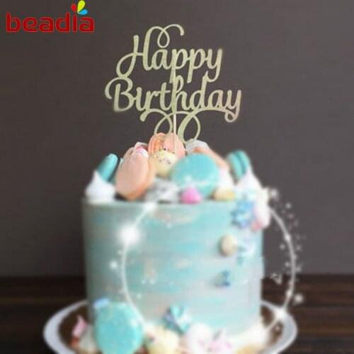8 Styles For DIY Happy Birthday Cake Flage Send Kid Family Friends Birthday Baking Cake Decoration Party Supplies Accessory 1pcs