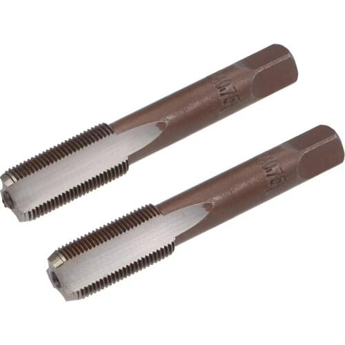 Uxcell Metric Hand Tap M10 Thread 0.75 Pitch 3 Straight Flutes H2 Alloy Tool Steel 1 Pair
