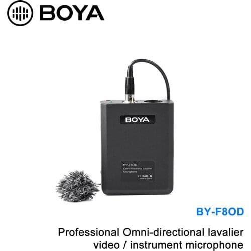 BOYA BY-F8OD XLR Omnidirectional Lavalier Microphone for DSLR Camera Sony Panasonic Camcorder Vocal & Acoustic Guitar Video Film