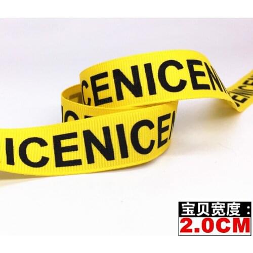 High quality 3/4'' 20MM Printed letters "NICE" Grosgrain Ribbon Shoelaces Clothing Accessories DIY Handmade Materials 1 meter